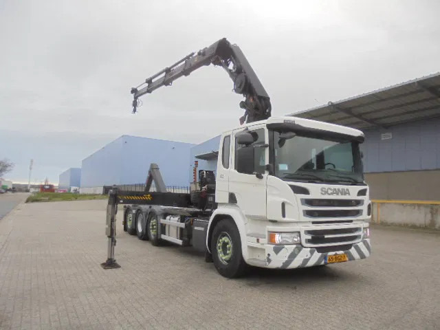 Scania P370 8X2 HAAK + KRAAN NL TRUCK LOW KM - Abrollkipper, Autokran: das Bild 3 Scania P370 8X2 HAAK + KRAAN NL TRUCK LOW KM - Abrollkipper, Autokran: das Bild 3