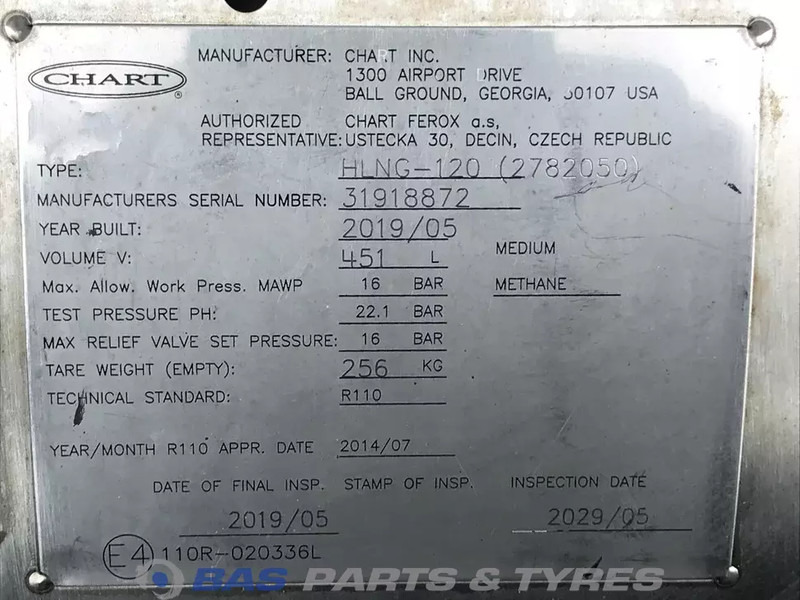 Scania LNG tank Scania 406 Liter 2782050 - Kraftstofftank für LKW: das Bild 5 Scania LNG tank Scania 406 Liter 2782050 - Kraftstofftank für LKW: das Bild 5