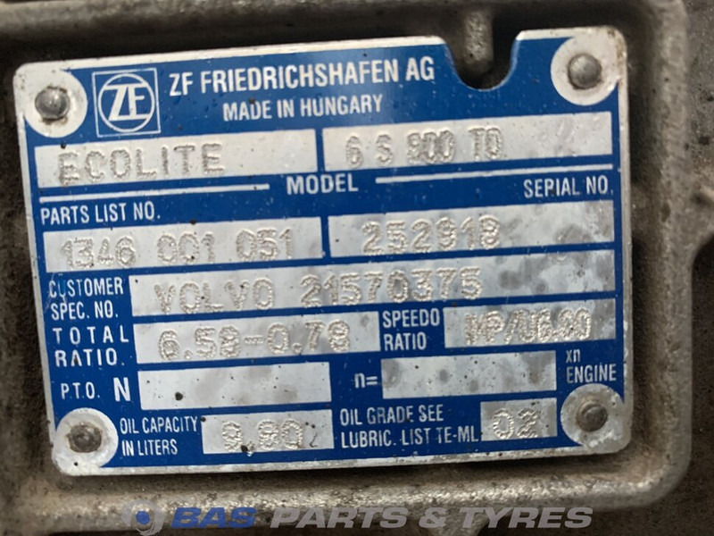 ZF FL Euro 6 Volvo ATO8006 I-Sync Versnellingsbak G0995 - Getriebe für LKW: das Bild 5 ZF FL Euro 6 Volvo ATO8006 I-Sync Versnellingsbak G0995 - Getriebe für LKW: das Bild 5
