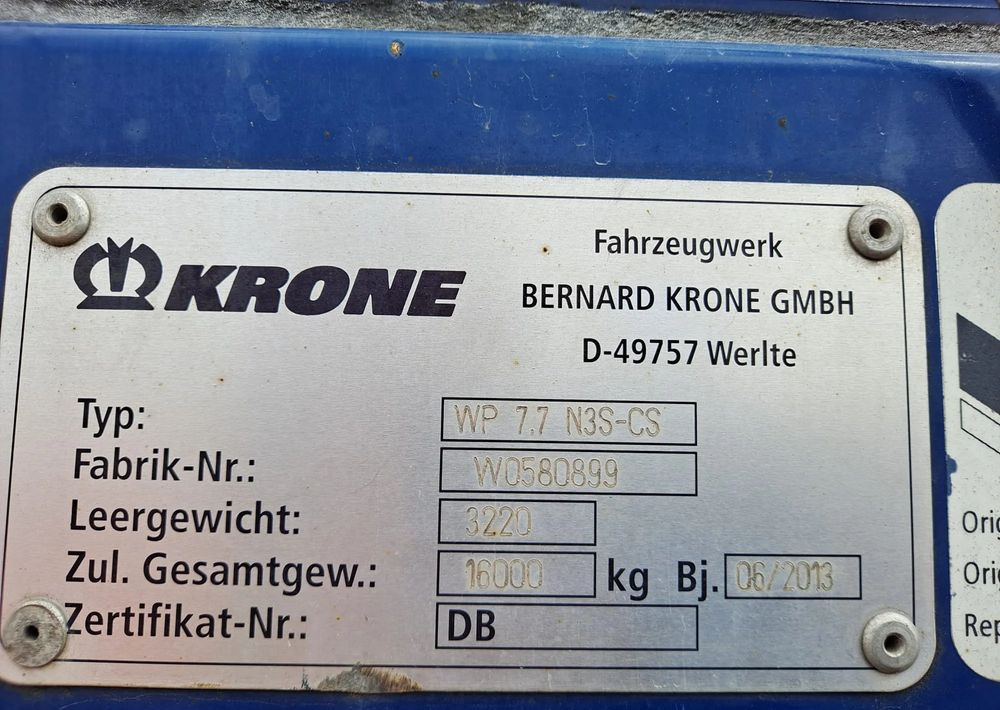 Planenaufbau Krone Zabudowa BDF Krone 7.45: das Bild 9