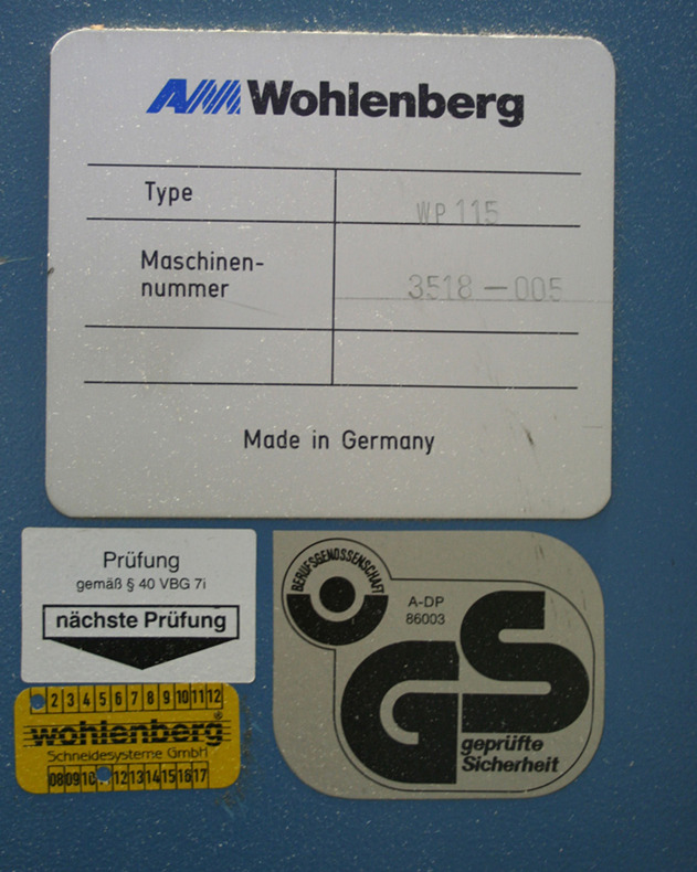Wohlenberg 115 MCS-2 cutting machine - Papierschneidemaschine: das Bild 2 Wohlenberg 115 MCS-2 cutting machine - Papierschneidemaschine: das Bild 2
