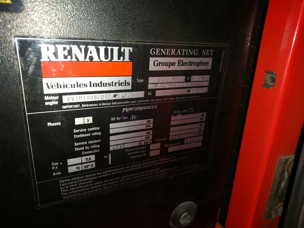 Stromgenerator Renault 220 kVa: das Bild 9