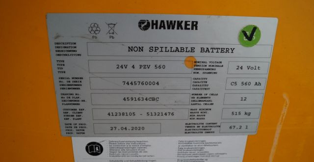 Hawker unknown | Battery 24V560Ah 4PZV560 year 2020 weight 515 kg Battery 24V560Ah 4PZV560 year 2020 weight 515 kg - Batterie für Flurförderzeug: das Bild 3 Hawker unknown | Battery 24V560Ah 4PZV560 year 2020 weight 515 kg Battery 24V560Ah 4PZV560 year 2020 weight 515 kg - Batterie für Flurförderzeug: das Bild 3