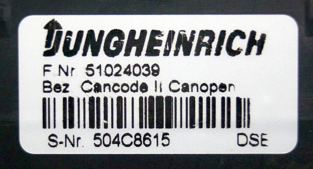 Jungheinrich 51024039 | Codekey Can Open Cancode II sn. 504C8615 - Elektrische Ausrüstung für Flurförderzeug: das Bild 3 Jungheinrich 51024039 | Codekey Can Open Cancode II sn. 504C8615 - Elektrische Ausrüstung für Flurförderzeug: das Bild 3