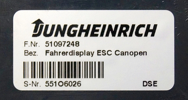 Jungheinrich 51097248 | Display ESC canopen sn. 551O6026 - Armaturenbrett für Flurförderzeug: das Bild 3 Jungheinrich 51097248 | Display ESC canopen sn. 551O6026 - Armaturenbrett für Flurförderzeug: das Bild 3