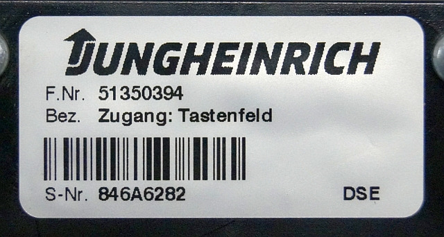 Jungheinrich 51350394 | Code key sn. 650A6282 - Elektrische Ausrüstung für Flurförderzeug: das Bild 3 Jungheinrich 51350394 | Code key sn. 650A6282 - Elektrische Ausrüstung für Flurförderzeug: das Bild 3