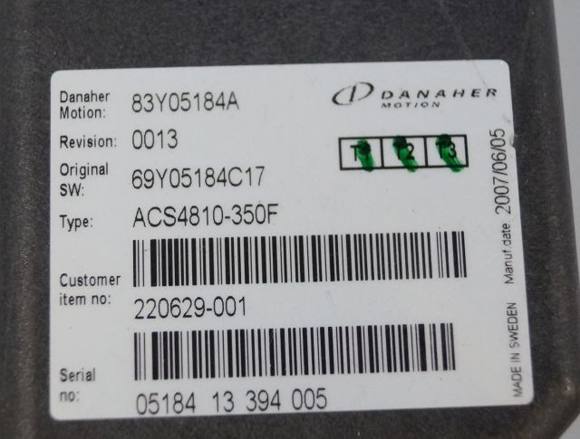 Toyota/BT 220629-001 | Danaher motion AC Superdrive motor controller 83Y05184A A Danaher motion AC Superdrive motor controller 83Y05184A ACS4810-350F Rev 0013 sn. 0518413394005 - Steuergerät für Flurförderzeug: das Bild 2 Toyota/BT 220629-001 | Danaher motion AC Superdrive motor controller 83Y05184A A Danaher motion AC Superdrive motor controller 83Y05184A ACS4810-350F Rev 0013 sn. 0518413394005 - Steuergerät für Flurförderzeug: das Bild 2