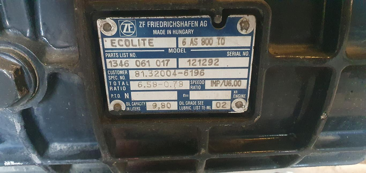 ZF ECOLITE 6 AS 800 TO - AUTOMATIC - Getriebe für LKW: das Bild 5 ZF ECOLITE 6 AS 800 TO - AUTOMATIC - Getriebe für LKW: das Bild 5