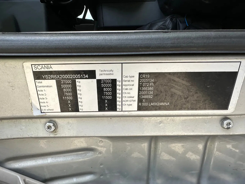 Sattelzugmaschine Scania R500 V8 / 6x2 / MANUAL / NL TRUCK / EURO 3 / HYDRAULIC: das Bild 20