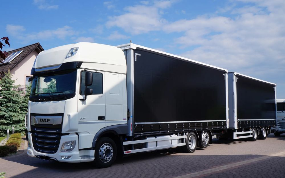 DAF XF 480 EURO 6 ZESTAW TANDEM PRZEJAZDOWY 120 M3 7,7 M + 7,7 M WECON - Plane LKW: das Bild 2 DAF XF 480 EURO 6 ZESTAW TANDEM PRZEJAZDOWY 120 M3 7,7 M + 7,7 M WECON - Plane LKW: das Bild 2