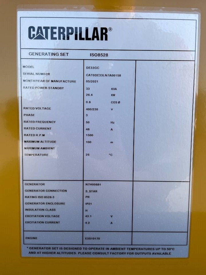 CAT DE33GC - 33 kVA Stand-by Generator Set - DPX-18204 - Stromgenerator: das Bild 5 CAT DE33GC - 33 kVA Stand-by Generator Set - DPX-18204 - Stromgenerator: das Bild 5