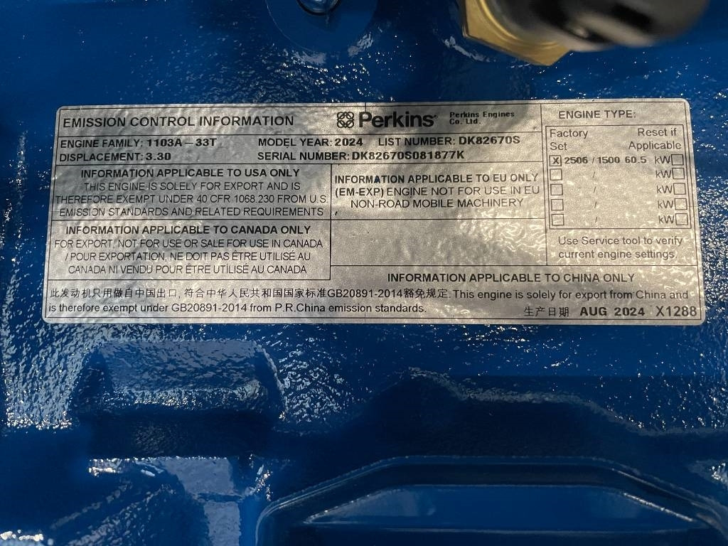 Stromgenerator, Zustand - NEU FG Wilson P65-5 - 65 kVA Open Genset - DPX-16006-O: das Bild 8