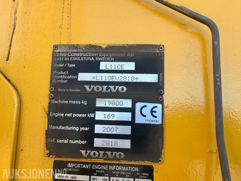 2007 Volvo L110E HJULLASTER - 11000 Timer - Radlader: das Bild 4 2007 Volvo L110E HJULLASTER - 11000 Timer - Radlader: das Bild 4