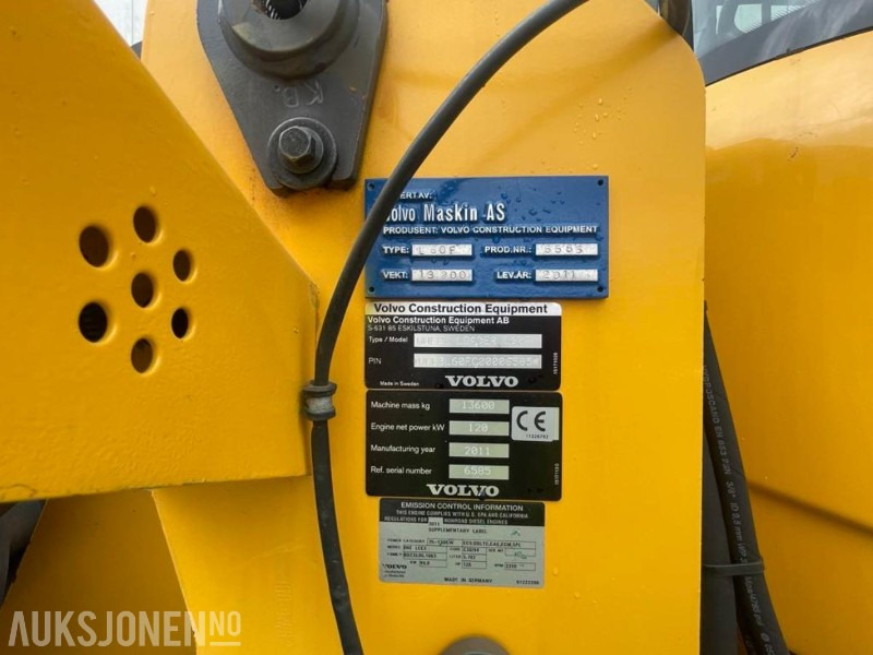 Radlader 2011 VOLVO L60F HJULLASTER - SPAKSTYRING - NYE DEKK - BBS - 3-4 FUNKSJON - PALLEGAFLER - SKUFFE - KAMERA - MYE PÅKOSTET!: das Bild 19