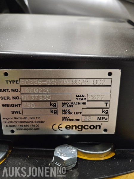 2022 Engcon EC226 - QSM70 - QS70 - DC2 Tiltrotator - Ubrukt - Anbauteil für Baumaschine: das Bild 4 2022 Engcon EC226 - QSM70 - QS70 - DC2 Tiltrotator - Ubrukt - Anbauteil für Baumaschine: das Bild 4