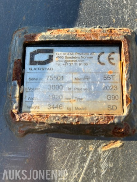 2023 Gjerstad 3000L, G90 - Anbauteil für Baumaschine: das Bild 3 2023 Gjerstad 3000L, G90 - Anbauteil für Baumaschine: das Bild 3