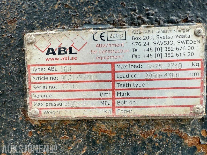 ABL 160 - Kranarm til Hjullaster - Hydraulisk - Store BM-Fester - Anbauteil für Baumaschine: das Bild 4 ABL 160 - Kranarm til Hjullaster - Hydraulisk - Store BM-Fester - Anbauteil für Baumaschine: das Bild 4