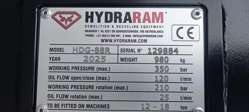 Greifer für Baumaschine, Zustand - NEU HYDRARAM HDG-88R: das Bild 7