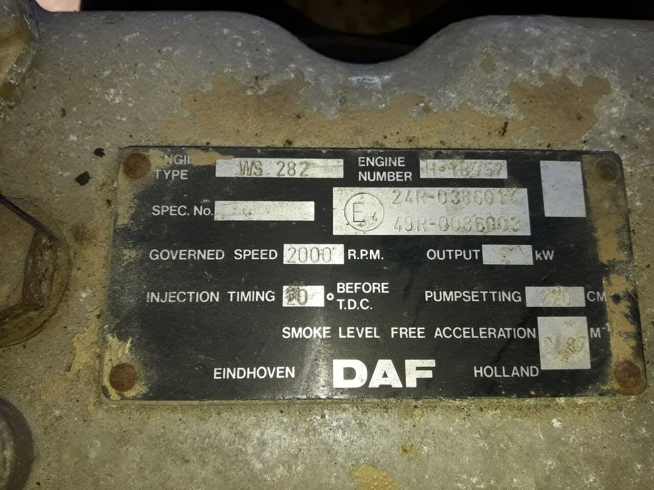 Motor für LKW DAF 1160 ATI WS282 350 DAF: das Bild 6 Motor für LKW DAF 1160 ATI WS282 350 DAF: das Bild 6