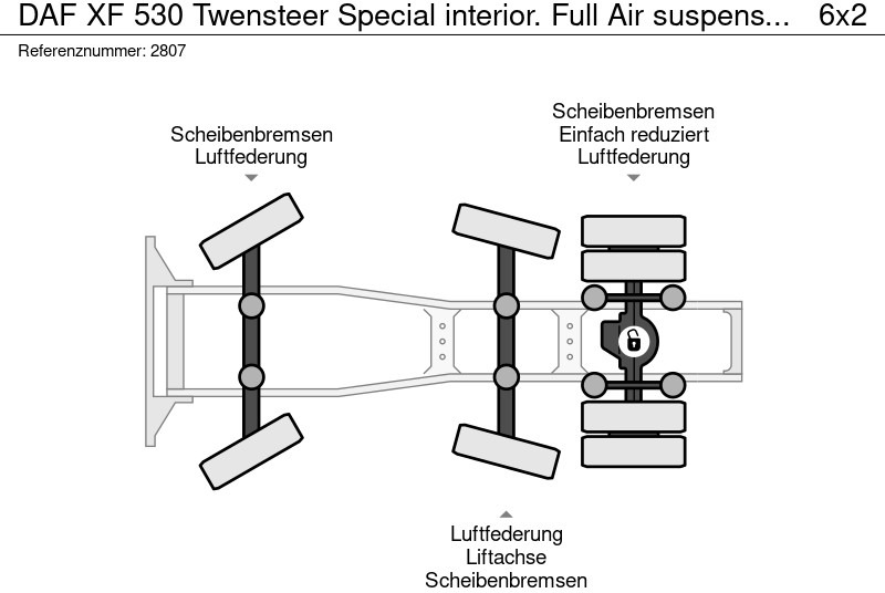 Sattelzugmaschine DAF XF 530 Twensteer Special interior. Full Air suspension Hydr. system: das Bild 15