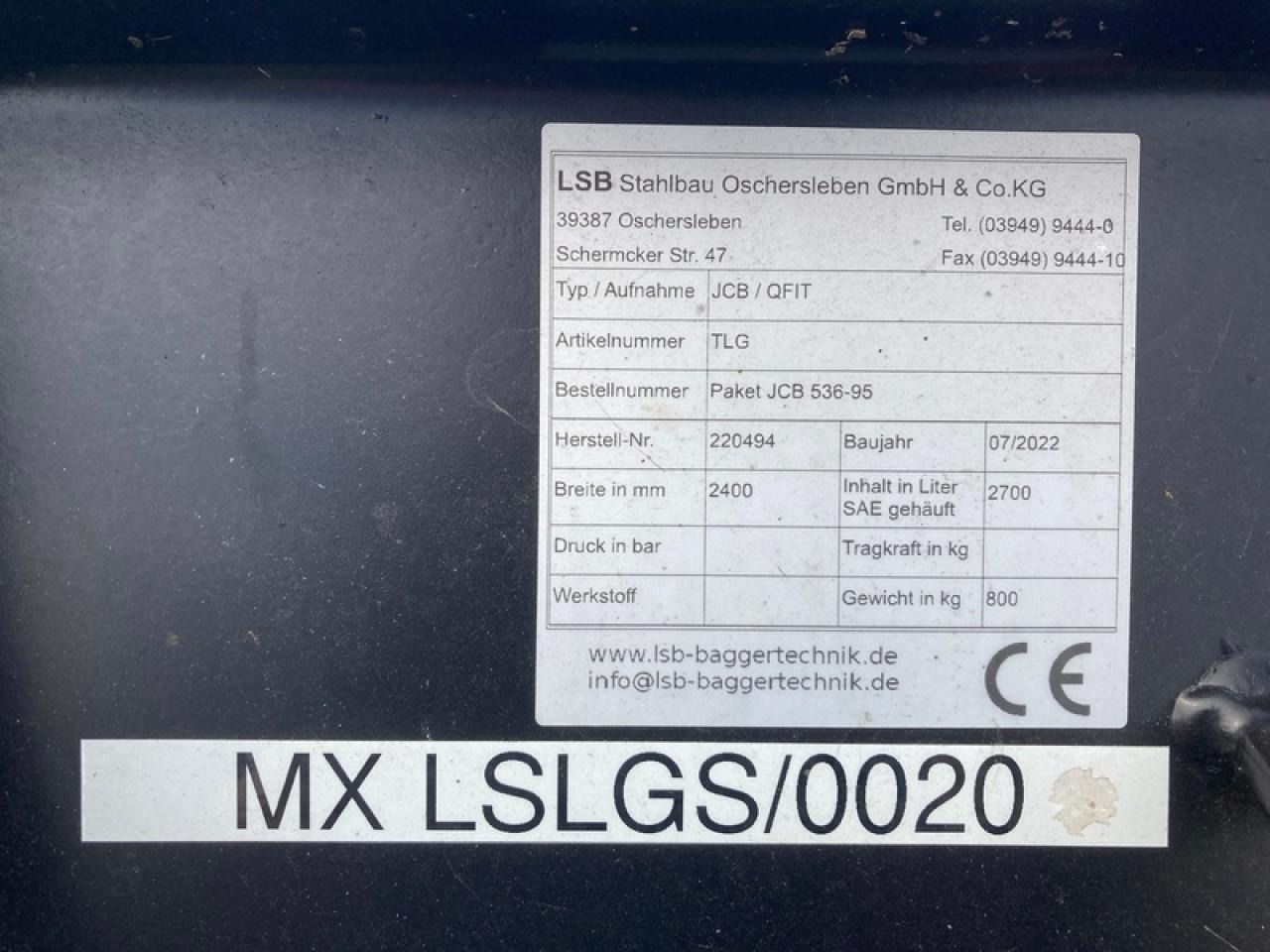 JCB LSB LEICHTGUTSCHAUFEL JCB Q-FIT - Ladeschaufel: das Bild 4 JCB LSB LEICHTGUTSCHAUFEL JCB Q-FIT - Ladeschaufel: das Bild 4