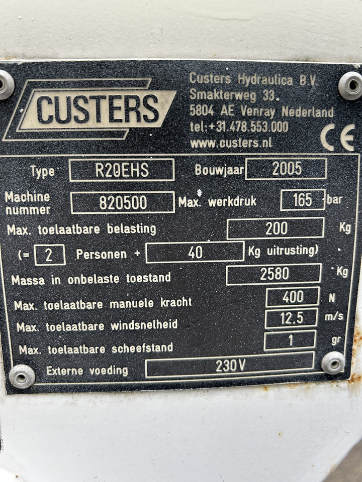 Custers R20EHS R20 2005 trailer mounted platform R20 - Anhänger-Arbeitsbühne: das Bild 5 Custers R20EHS R20 2005 trailer mounted platform R20 - Anhänger-Arbeitsbühne: das Bild 5