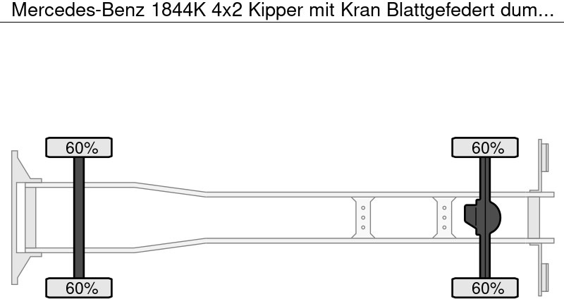 Kipper, Autokran Mercedes-Benz 1844K 4x2 Kipper mit Kran Blattgefedert: das Bild 9