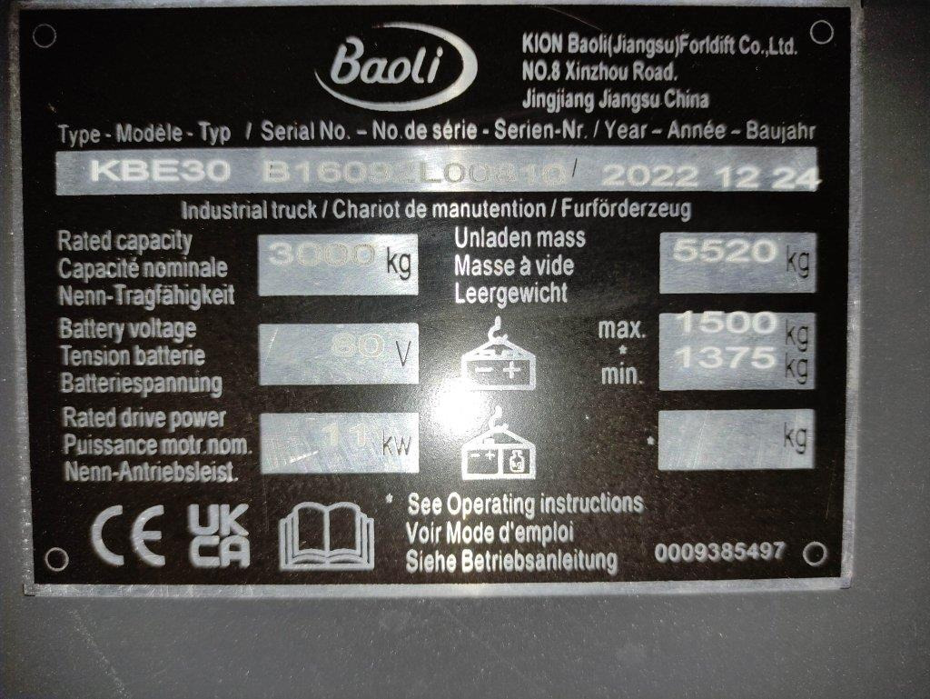 Elektrostapler Baoli KBE30: das Bild 6 Elektrostapler Baoli KBE30: das Bild 6