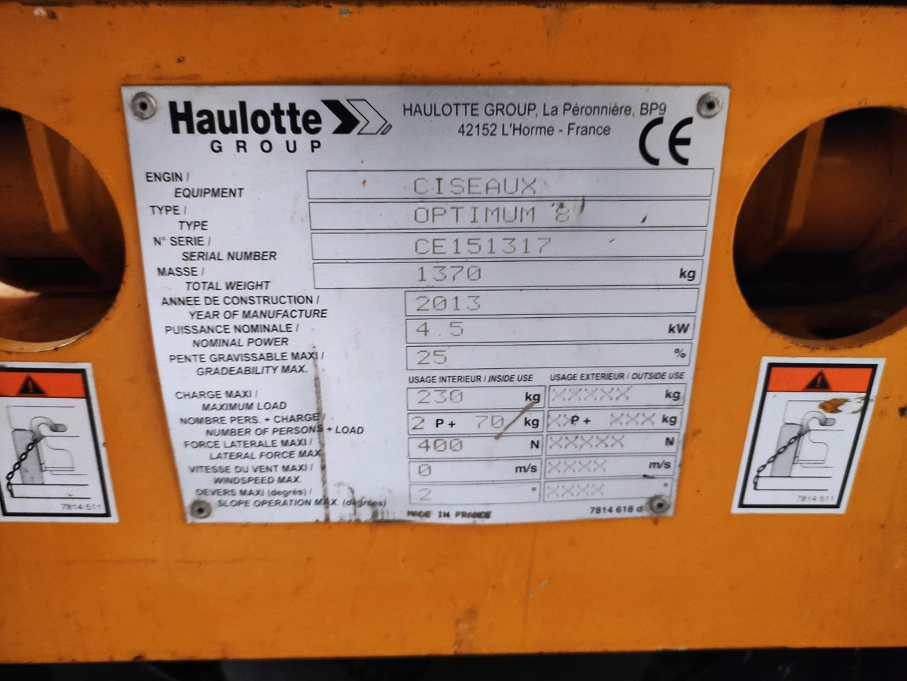 Haulotte OPTIMMM8 - Scherenbühne: das Bild 1 Haulotte OPTIMMM8 - Scherenbühne: das Bild 1