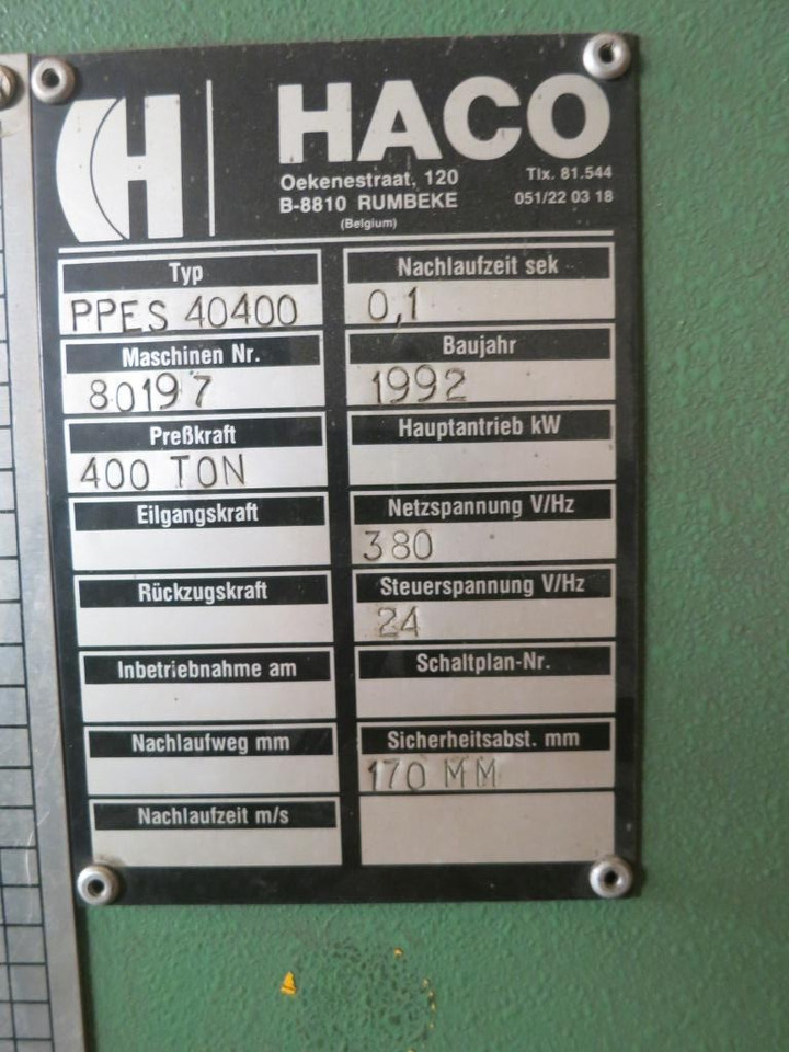 HACO PPES 40400 - Metallbearbeitungsmaschine: das Bild 5 HACO PPES 40400 - Metallbearbeitungsmaschine: das Bild 5