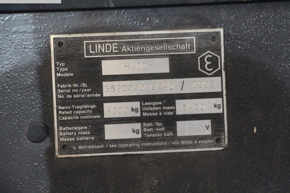 LINDE H40D - Dieselstapler: das Bild 4 LINDE H40D - Dieselstapler: das Bild 4