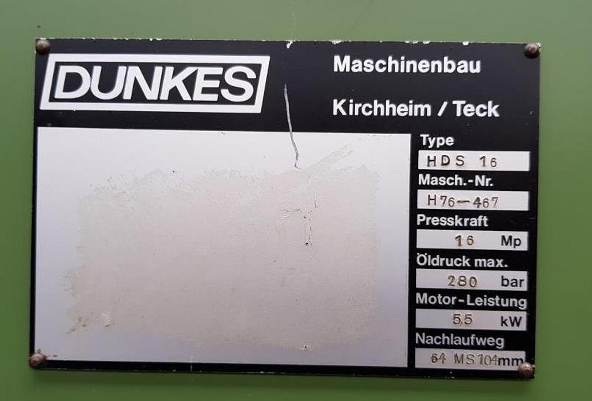 Hydr. Schnelläuferpresse DUNKES - Metallbearbeitungsmaschine: das Bild 5 Hydr. Schnelläuferpresse DUNKES - Metallbearbeitungsmaschine: das Bild 5