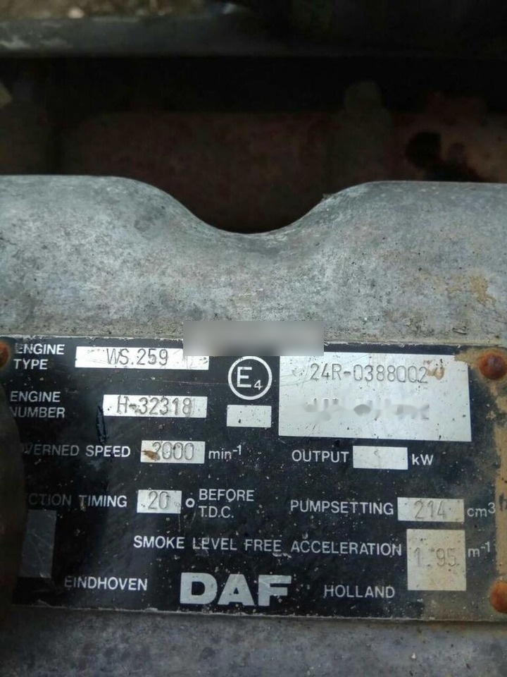 DAF ATI WS259 E2 DAF - Motor für LKW: das Bild 5 DAF ATI WS259 E2 DAF - Motor für LKW: das Bild 5