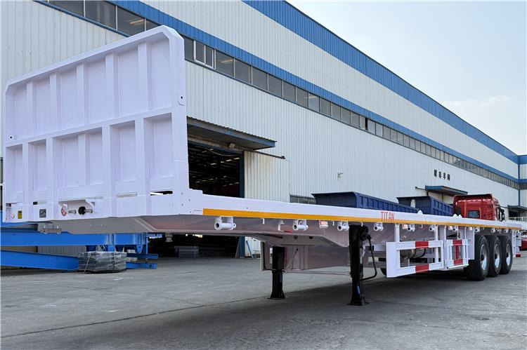 TITAN 3 Axle Flatbed Semi Trailer with Front Wall for Sale In Dominican - Container/ Wechselfahrgestell Auflieger: das Bild 3 TITAN 3 Axle Flatbed Semi Trailer with Front Wall for Sale In Dominican - Container/ Wechselfahrgestell Auflieger: das Bild 3