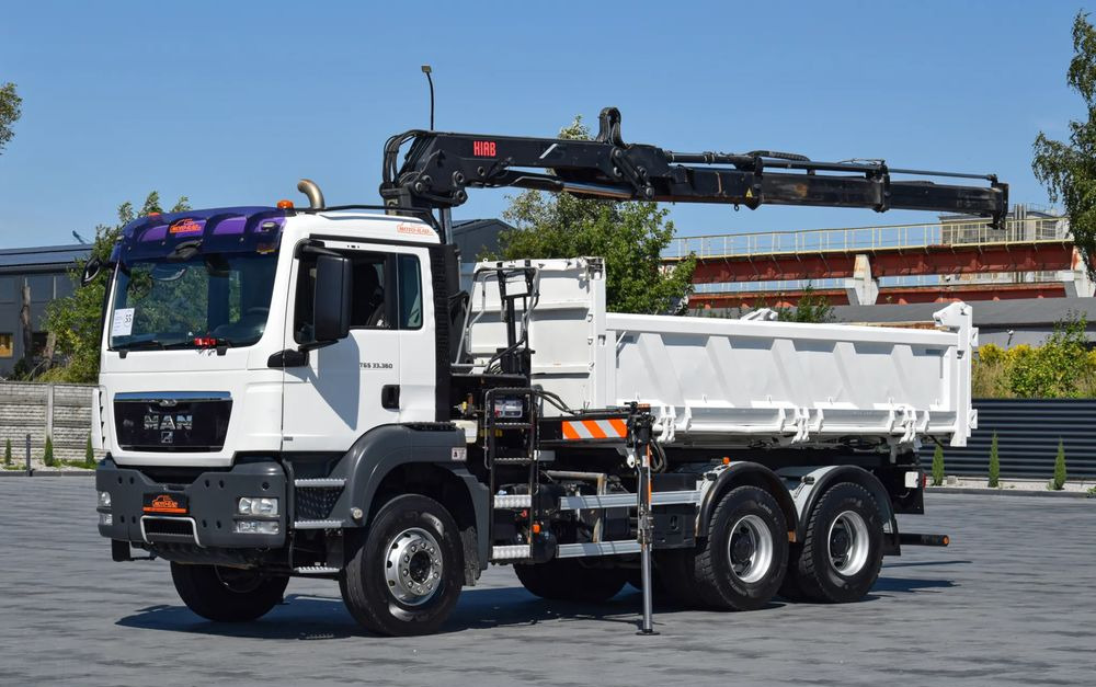 MAN TGS 33.360 / 6x4 / HDS HIAB 122 E-2 HIDUO / STEROWANIE RADIOWE / WYWROTKA / HYDROBURTA / AUTOMAT / KLIMA / TEMPOMAT / KAMERA COFANIA / SPROWADZONY - Kipper, Autokran: das Bild 1 MAN TGS 33.360 / 6x4 / HDS HIAB 122 E-2 HIDUO / STEROWANIE RADIOWE / WYWROTKA / HYDROBURTA / AUTOMAT / KLIMA / TEMPOMAT / KAMERA COFANIA / SPROWADZONY - Kipper, Autokran: das Bild 1