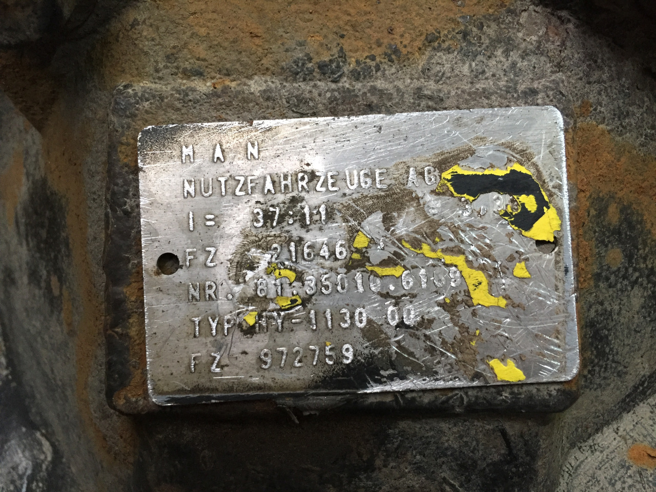 Hinterachse für LKW Gebrauchte Hinterachse MAN TGM 15.280, Typ : HY 11 3000, Artikel - Nr. : 81.35010 - 6169: das Bild 7