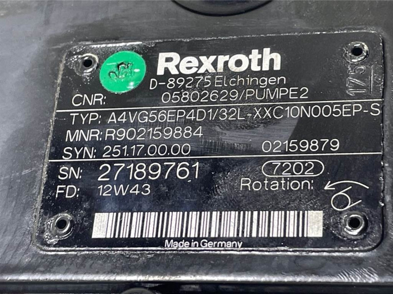 Bomag -Rexroth A4VG56EP4D1/32L-Drive pump/Fahrpumpe - Hydraulik für Baumaschine: das Bild 4 Bomag -Rexroth A4VG56EP4D1/32L-Drive pump/Fahrpumpe - Hydraulik für Baumaschine: das Bild 4