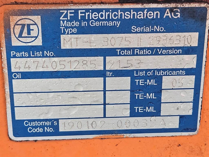 Achse und Teile für Baumaschine Doosan DL200-ZF MT-L3075II - 190102-00032A-Axle/Achse/As: das Bild 6