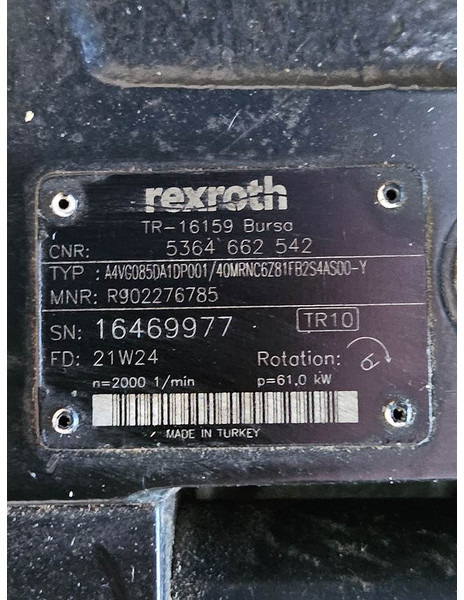 Yanmar V120-Rexroth A4VG085-Drive pump/Fahrpumpe/Rijpomp - Hydraulik für Baumaschine: das Bild 5 Yanmar V120-Rexroth A4VG085-Drive pump/Fahrpumpe/Rijpomp - Hydraulik für Baumaschine: das Bild 5