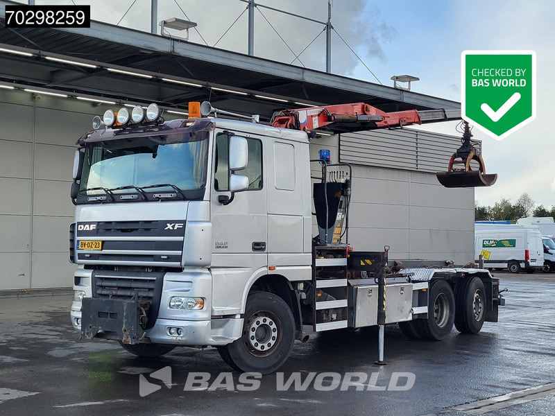 DAF XF105.410 XF 6X2 NL-Truck HMF 1643 Z2 Crane 24T Container system Lift+Steering-Axle Euro 5 - Seil Abrollkipper, Autokran: das Bild 1 DAF XF105.410 XF 6X2 NL-Truck HMF 1643 Z2 Crane 24T Container system Lift+Steering-Axle Euro 5 - Seil Abrollkipper, Autokran: das Bild 1