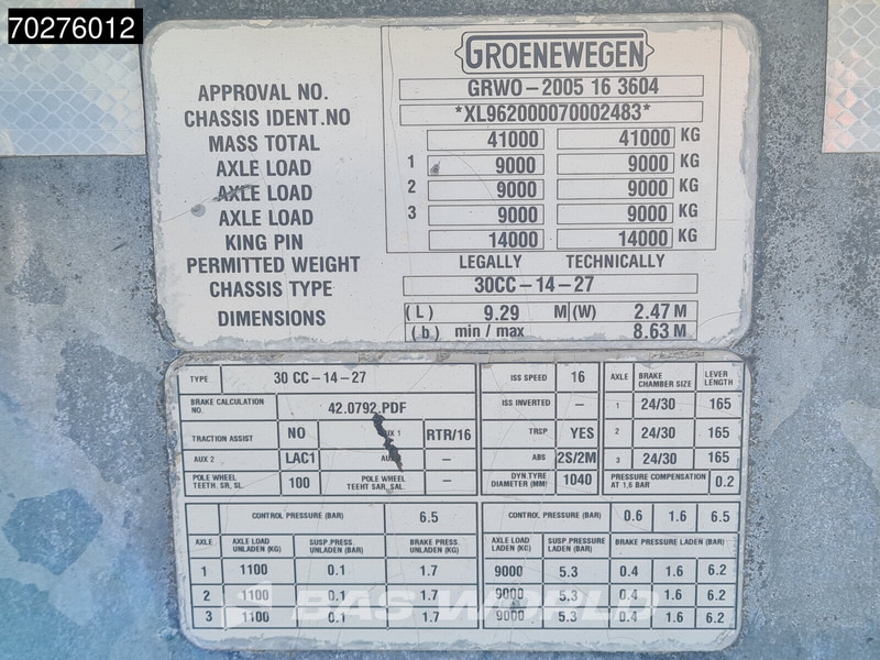 Container/ Wechselfahrgestell Auflieger Groenewegen 30CC-14-27 Liftachse NL-Trailer 20ft. 30ft.: das Bild 18