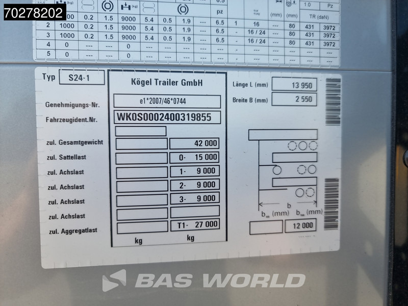 Kögel S24-1 NEW Liftachse Bordwände – Finanzierungsleasing Kögel S24-1 NEW Liftachse Bordwände: das Bild 15