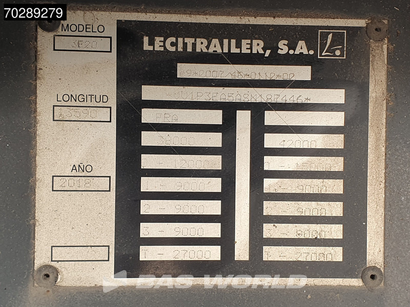 Koffer Auflieger Lecitrailer 3E20 3 axles Liftachse Rolltor: das Bild 10