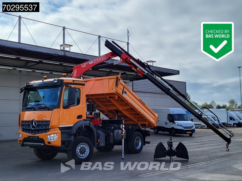 Mercedes-Benz Arocs 1835 4X4 4x4 Fassi F135AC.0.24 Crane Kran Meiller 3-Way Tipper Big-Axle - Kipper, Autokran: das Bild 1 Mercedes-Benz Arocs 1835 4X4 4x4 Fassi F135AC.0.24 Crane Kran Meiller 3-Way Tipper Big-Axle - Kipper, Autokran: das Bild 1