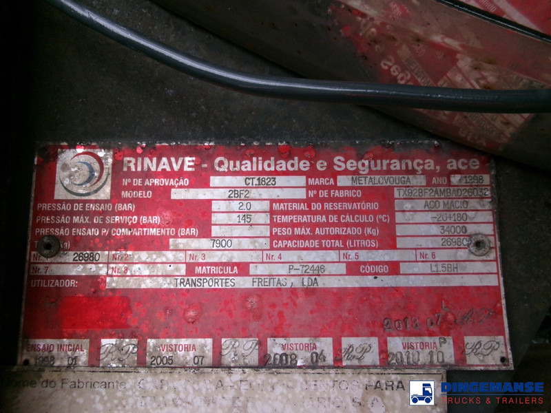 Tankauflieger METALOVOUGA Bitumen / heavy oil tank inox 26.9 m3 / 1 comp: das Bild 14