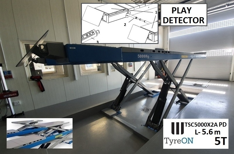 Werkstattgerät TSC5000X2A PD Alignment scissor lift - In floor - Free wheel lifting system - 5.6 m lightened runways - 5T - Play detector: das Bild 6