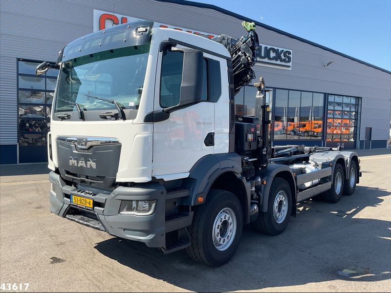 Abrollkipper MAN TGS 32.470 8x4 Euro 6 Hiab 22 Tonmeter laadkraan Just 68.765 Km!: das Bild 6