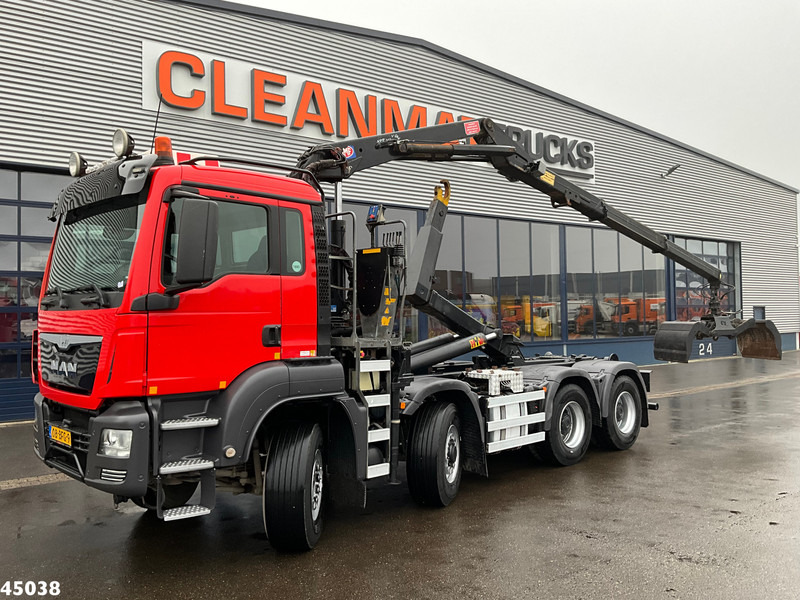 MAN TGS 35.400 8x4 Euro 6 HMF 16 Tonmeter Z-kraan - Abrollkipper, Autokran: das Bild 1 MAN TGS 35.400 8x4 Euro 6 HMF 16 Tonmeter Z-kraan - Abrollkipper, Autokran: das Bild 1