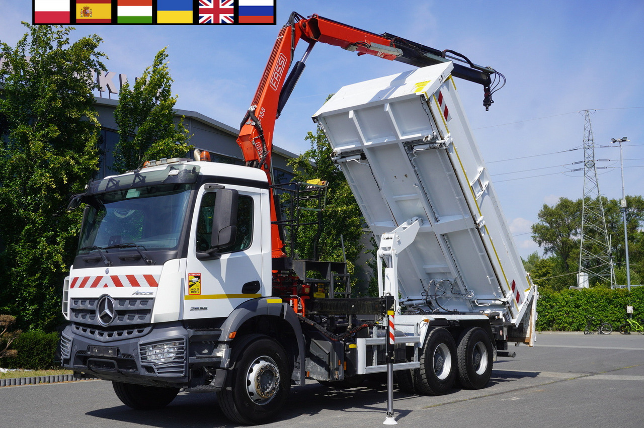 MERCEDES-BENZ AROCS 2636 / Fassi F155A.0.22 crane 6t / 120 tho. km / 3-sided dump truck / 2 x Bordmatic - Pritsche LKW, Autokran: das Bild 1 MERCEDES-BENZ AROCS 2636 / Fassi F155A.0.22 crane 6t / 120 tho. km / 3-sided dump truck / 2 x Bordmatic - Pritsche LKW, Autokran: das Bild 1