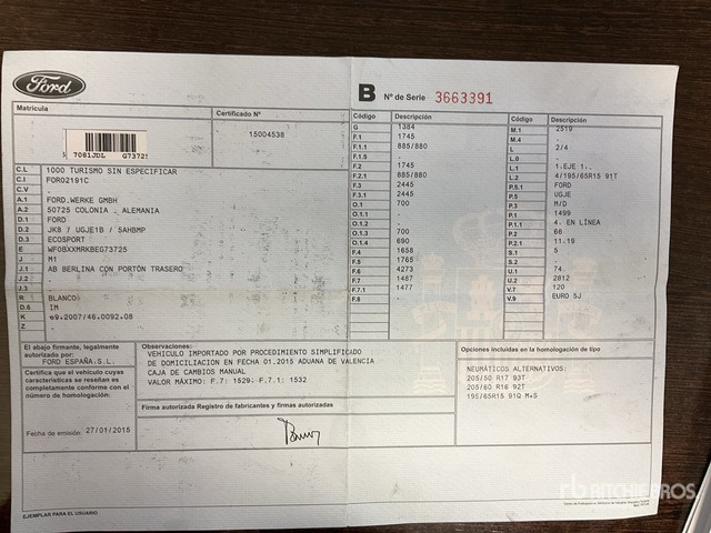 2015 Ford ECO SPORT Automobile - SUV/ Geländewagen: das Bild 2 2015 Ford ECO SPORT Automobile - SUV/ Geländewagen: das Bild 2